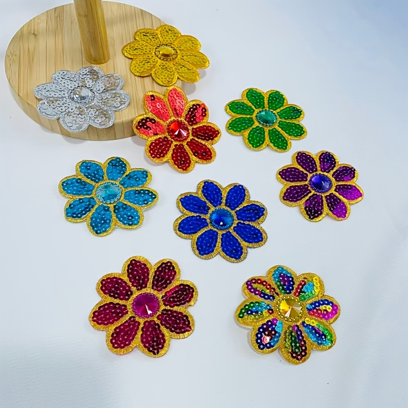 Applique Patch Flower - 10Pcs Flower Sequined Appliques Beaded Appliques