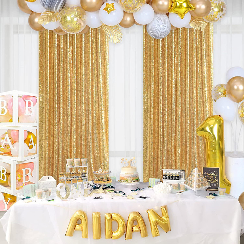 Gold/Silvery Sequin Backdrop C - đánh giá và giá Sequin Fabric Panel
