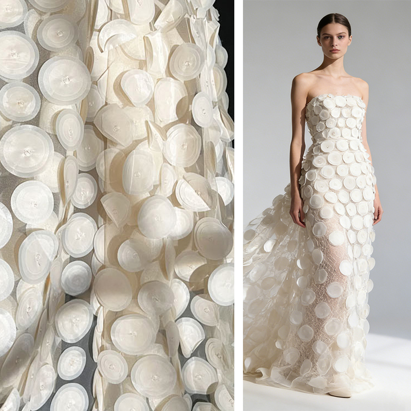 3D Multilayer Circular Cut Per - đánh giá và giá Crystal Mesh Fabric