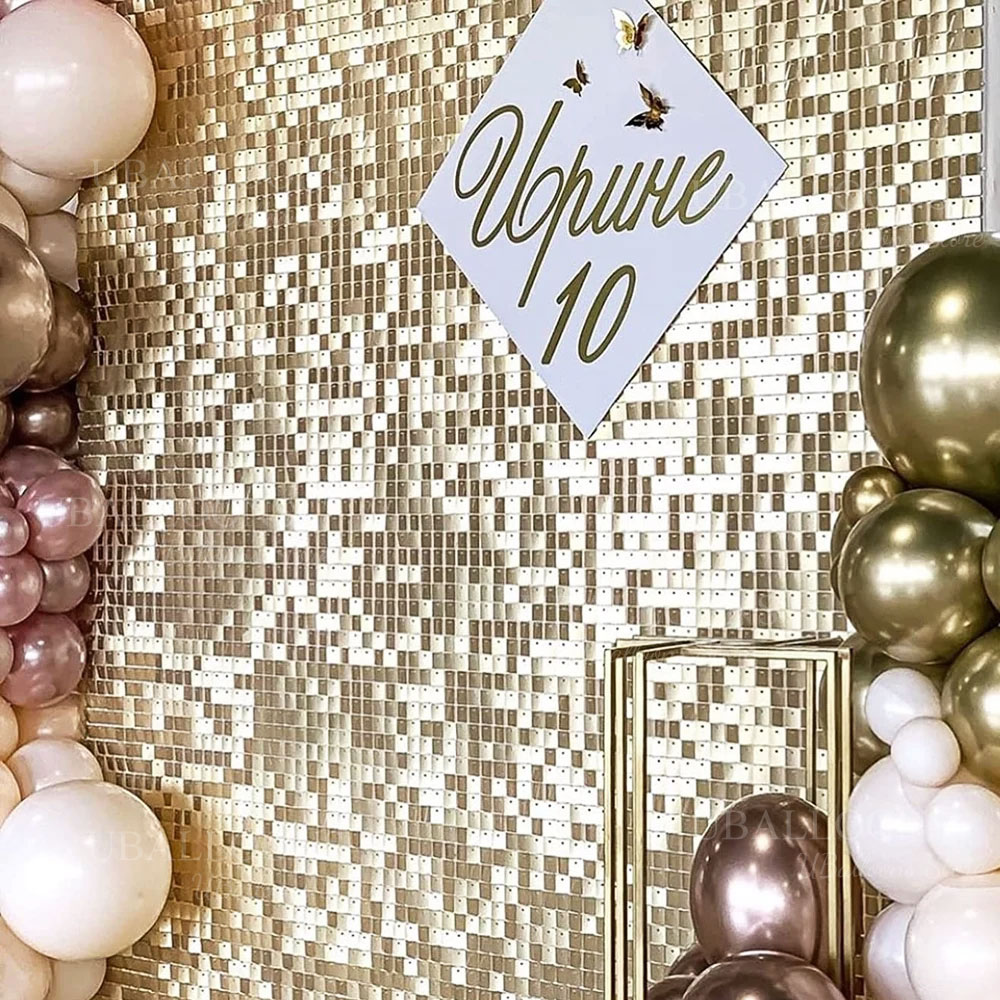 Champagne Gold Shimmer Backdro - đánh giá và giá Sequin Fabric Panel