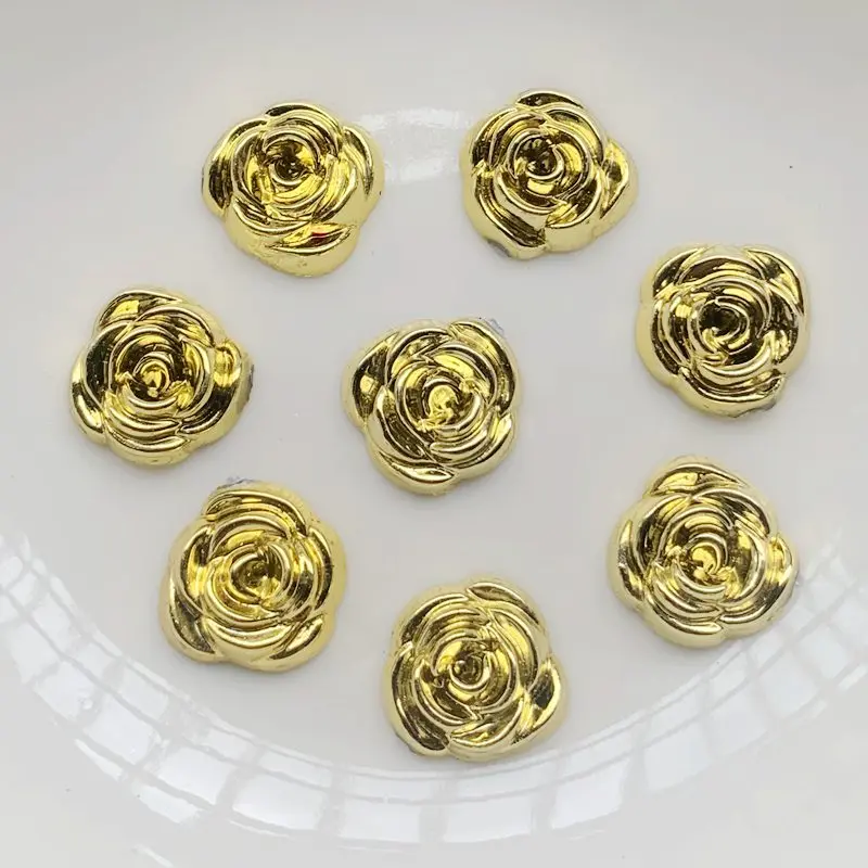40pcs 14mm Gold Rose Flowers R - đánh giá và giá Embellishment Glue Craft