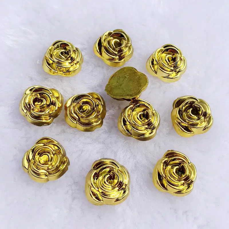 40pcs 14mm Gold Rose Flowers R - đánh giá và giá Embellishment Glue Craft