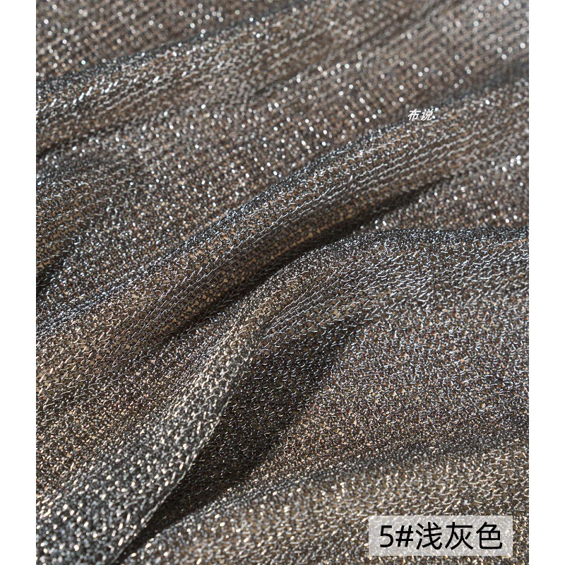 Light Gray Metallic Thread Fab - đánh giá và giá Crystal Mesh Fabric