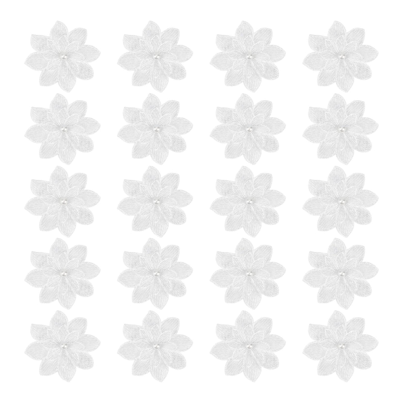 20 Gói Trang Trí Hoa Trắng Miế - đánh giá và giá Applique Patch Flower