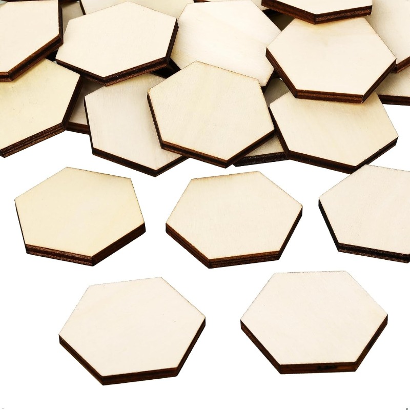50PCS 4CM Unfinished Wood Hexa - đánh giá và giá Craft Embellishment
