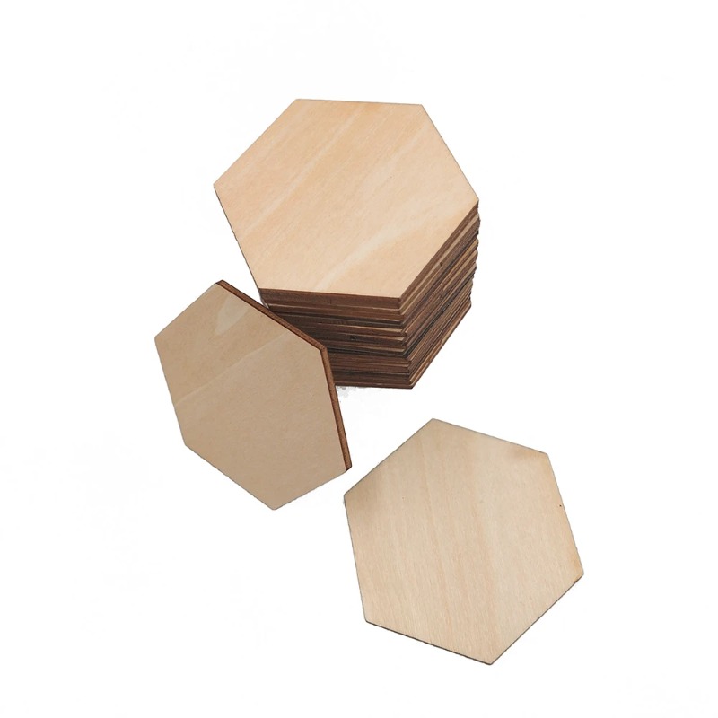 10-120mm Wooden Hexagon Blank  - đánh giá và giá Craft Embellishment