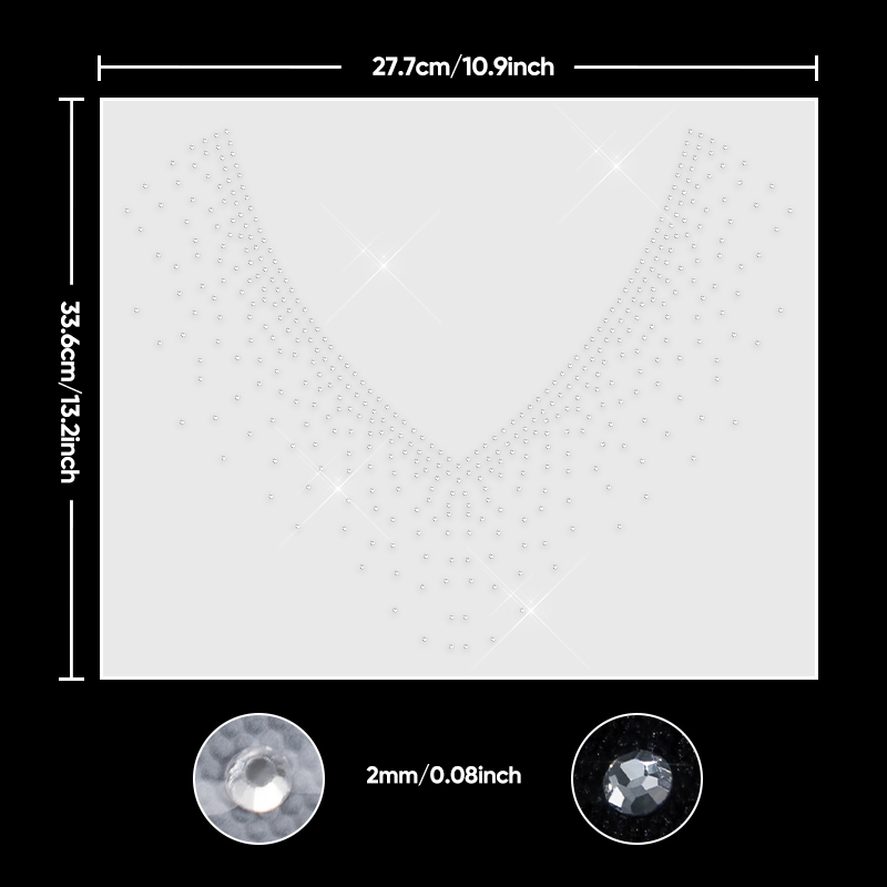 QIAO 1/2/4/6Pcs V-Neck Glitter - đánh giá và giá Hotfix Rhinestone Sheet
