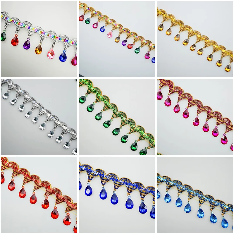 Rhinestone Fringe Tassel Lace  - đánh giá và giá Tassel Fringe Trim