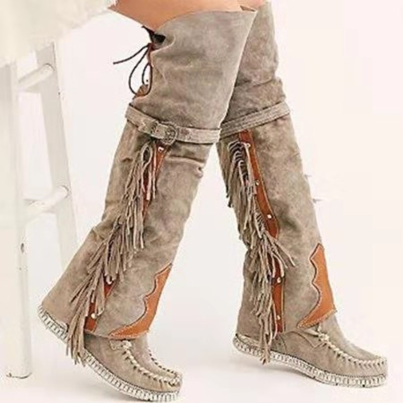 2026 New Womens Over The Knee  - đánh giá và giá Tassel Fringe Trim